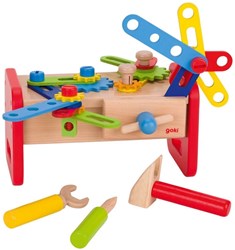 Goki établi en bois jouet avec outils pour enfants dès 3 ans