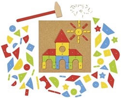 Goki Hammerspiel Baukasten - Holz Nagelspiel 118-teilig für Kinder