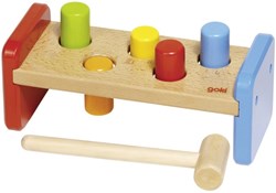 Goki banc à marteler en bois - jouet en bois coloré pour tout-petits