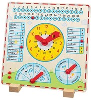 Goki horloge calendrier en bois jouet éducatif météo français
