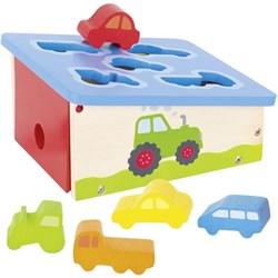 Goki boîte à formes en bois véhicules jouet - éducatif