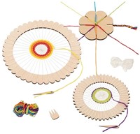 Goki kit créatif métier à tisser rond en bois & fleur à tricoter - 6 pièces