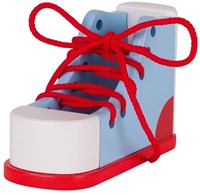 Goki apprendre à nouer les lacets chaussure en bois jouet éducatif