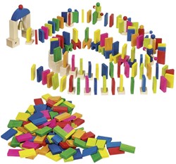 Goki jeu de dominos en bois - domino rallye - jouet 247 pièces