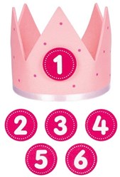 Goki Geburtstagskrone - rosa Kinderkrone für Feste
