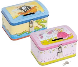 Goki Spardose - Pirat und Prinzessin Metall Kinderspardose