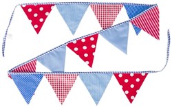 Goki guirlande en coton bleu-rouge pour fête et décoration