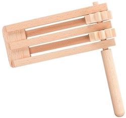 Goki crécelle double en bois - instrument de musique jouet pour enfants