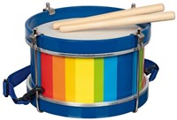 Goki tambour en bois jouet musical avec sangle et baguettes