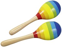Goki maracas en bois instrument de musique jouet coloré 2 pièces