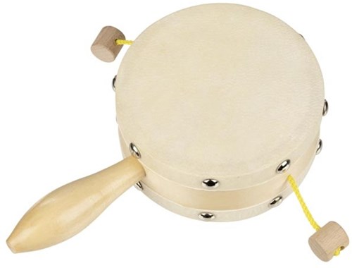 Goki Holz Tamburin Bettler Trommel - Musikspielzeug braun