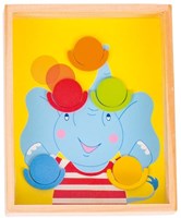 Goki Gleichgewichtsspiel Holz Geschicklichkeitsspiel Elefant und LKW