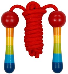 Goki Holz Springseil Regenbogen - verstellbares Kinderspielzeug 200cm
