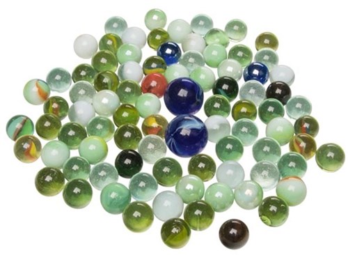Goki billes en verre - jouet coloré en filet - 88 pièces - jeu de billes