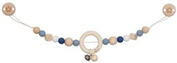 Goki Holz Kinderwagenkette Stern blau mit Clips - Babyspielzeug