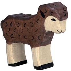 Holztiger Holz Lamm schwarz - Spielfigur für Kinder