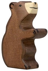 Holztiger Holz Spielfigur brauner Bär sitzend - nachhaltiges Spielzeug