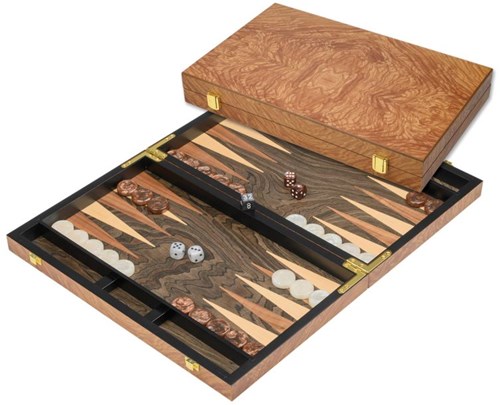 Philos Backgammon Spiel mittelgroß Holz Brettspiel klassisch