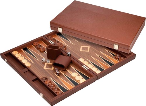Philos Backgammon Spiel groß Kunstleder - Polyegos klassisches Brettspiel-2