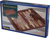 Philos Backgammon Spiel groß Kunstleder - Polyegos klassisches Brettspiel