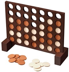 Philos Holzspiel Vier gewinnt - klassisches Strategiespiel für Kinder