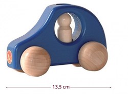 Ostheimer voiture en bois bleue avec figurine - jouet durable
