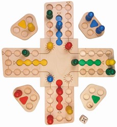 FAGUS Holzspiel, 40 Teile, groß. Von 2 bis 4 Spielern. 3+