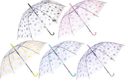 Duckiez Regenschirm Herzchen transparent 50cm bunt für Kinder