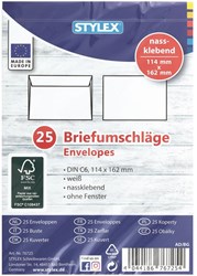 25 Umschläge C6 114x162mm Stylex 76725