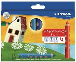 LYRA 3831120 Groove Triple I Kartonetui mit 12 Farbstiften, Sortiert
