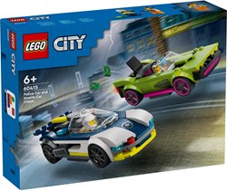 Verfolgungsjagd in der Stadt mit Polizeiauto und