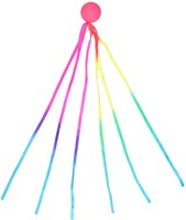 Balle rebondissante jouet avec ruban arc-en-ciel pour enfants-2