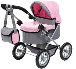Bayer Chic 2000 Puppenwagen Trendy grau rosa höhenverstellbarer Griff