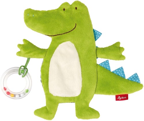 SIGIKID 41880 Aktiv-Kuscheltuch Krokodil PlayQ Mädchen und Jungen Babyspielzeug empfohlen ab Geburt grün
