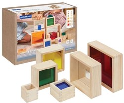 Guidecraft Lernspielzeug Nesting Pyramid Mirror Set - buntes Spiegelspiel