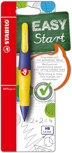 Stabilo crayon mécanique ergonomique EASYergo 1.4 droitier jaune fluo HB