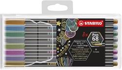 Premium Metallic-Filzstift - STABILO Pen 68 metallic - 8er Pack - mit 8 verschiedenen Metallic-Farben