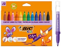 BIC Filzstifte Kinder Jumbo auswaschbar 12 Farben Set Stifte-2