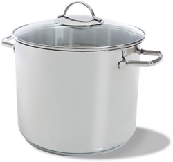Edelstahl Suppentopf 26 cm 11 Liter - Glasdeckel - Induktion geeignet