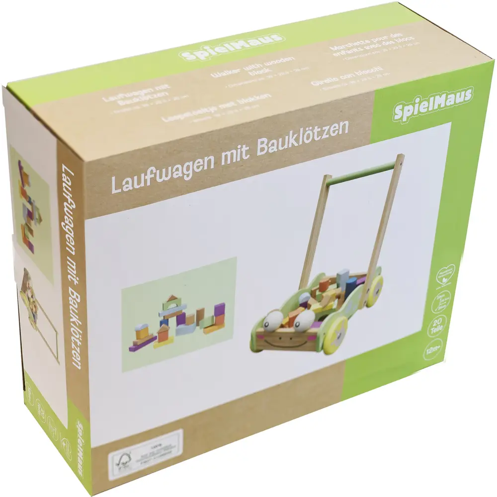SMH Laufwagen mit Bauklötzen, 20 Stck.