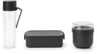 Brabantia Lunchset Kunststoff Frühstück und Brotdose Dark Grey BPA-frei