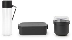 Brabantia set déjeuner plastique boîte petit-déjeuner et lunch Dark Grey sans BPA