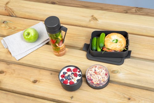 Brabantia Lunchset Kunststoff Frühstück und Brotdose Dark Grey BPA-frei-2