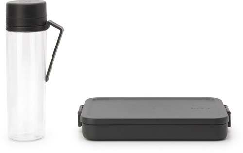 Brabantia boîte à lunch et gourde - plastique - gris foncé - réutilisable-2