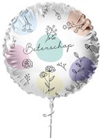 Folieballon bloemen Beterschap Ø45cm