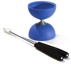Acrobat - Set 105 Diabolo en caoutchouc bleu + bâtons en aluminium