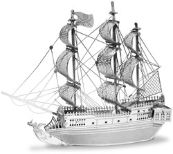 Fascinations MMS012 - Metal Earth 502600 - Sail Ship Black Pearl, lasergeschnittener 3D-Konstruktionsbausatz, 2 Metallplatinen, ab 14 Jahren