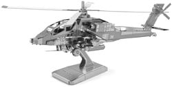 Fascinations MMS083 - Metal Earth 502470 - AH-64 Apache Helicopter, lasergeschnittener 3D-Konstruktionsbausatz, 2 Metallplatinen, ab 14 Jahren