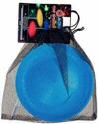 Acrobat - Set Top Spinnteller hellblau + Handstab mit Doppelspitze