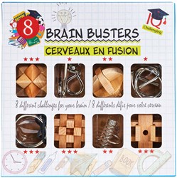 Coffret casse-tête bois métal - Brain Busters jeux d'esprit 8 pièces